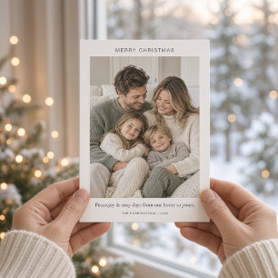 Cartão De Festividades Felicidade Natalícia Mínima Foto da Família Aconch