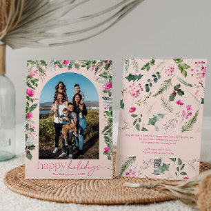 Cartão De Festividades Felicidades Blush Rosa Arquitetura Botânica Foto