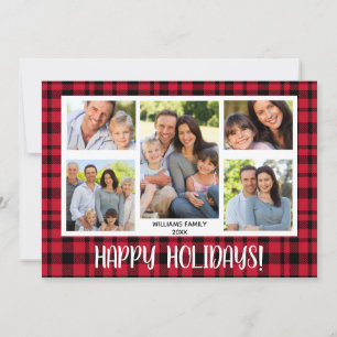 Cartão De Festividades Félicidades Buffalo Plaid 5 Foto Natal