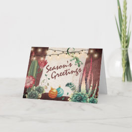 Cartão De Festividades Felicidades da temporada Cactos e Suculentos Natal