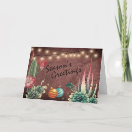 Cartão De Festividades Felicidades da temporada Cactos e Suculentos Natal