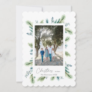 Cartão De Festividades Felicidades de Natal Boho Spruce e Fir