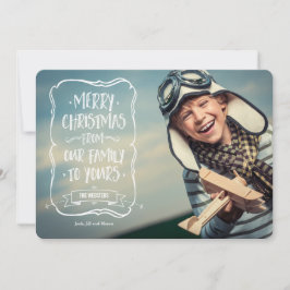 Cartão De Festividades Felicidades de Natal Branco para você