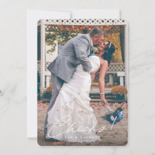 Cartão De Festividades Felicidades! Foto do Ano Novo Casado Primeiro