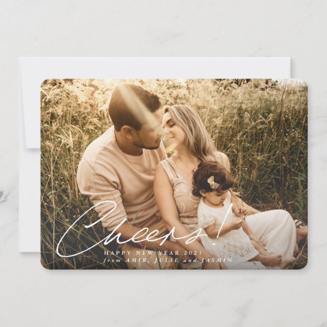 Cartão De Festividades Felicidades! Foto do feliz ano novo (Frente)