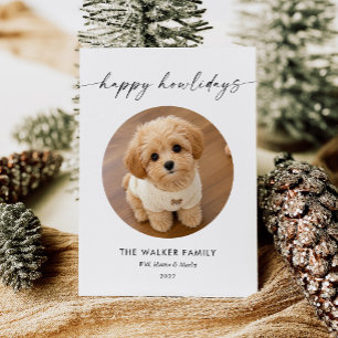 Cartão De Festividades Felicidades Howlidays Pet Foto de Natal