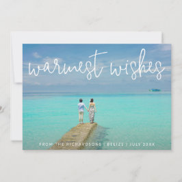 Cartão De Festividades Felicidades Mais Quentes Foto de Praia Elegante