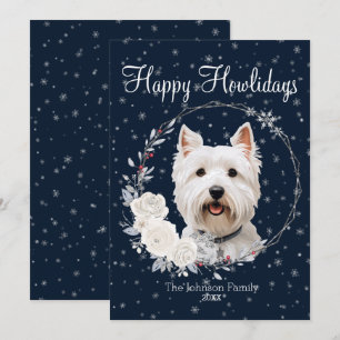 Cartão De Festividades Felicidades Natalinas Cão Westie Fofo