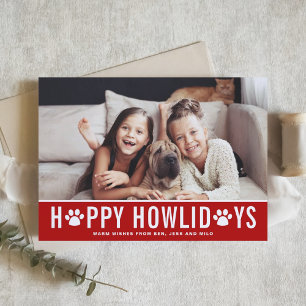 Cartão De Festividades Felicidades Vermelhas de Howlidays Tipografia Mode