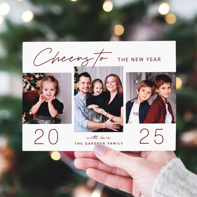 Cartão De Festividades Felicitações ao Ano Novo 2022 | 3 Foto (Criador carregado)