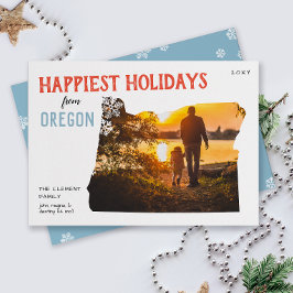 Cartão De Festividades Félicitations de Natal do Oregon Photo Card