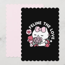Feline o Amor - Design de Gato Fofo do Dia dos Nam