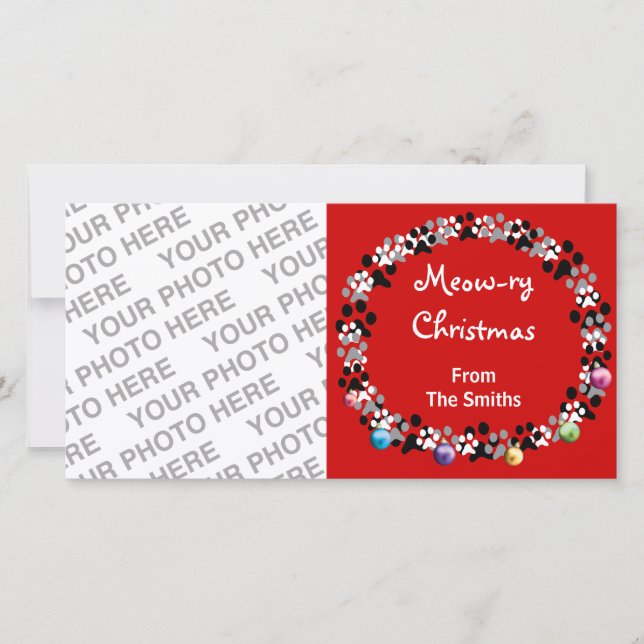 Cartão De Festividades Felino Natal (Frente)