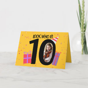 Cartão De Festividades Feliz 10º aniversário Grande 10 imagens