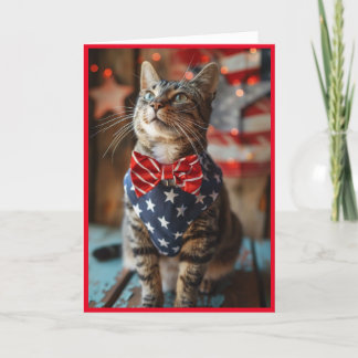Cartão De Festividades Feliz 4 de julho Cat