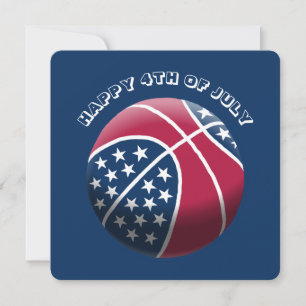 Cartão De Festividades Feliz 4 de julho de basquete