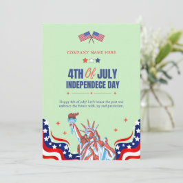 Cartão De Festividades Feliz 4 de julho | Estrelas e faixas azuis brancas