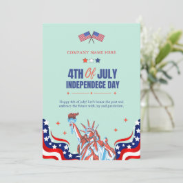 Cartão De Festividades Feliz 4 de julho | Estrelas e faixas azuis brancas