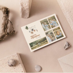 Cartão De Festividades Feliz 5 de Fotografia da Família Neutral Scandi Bo