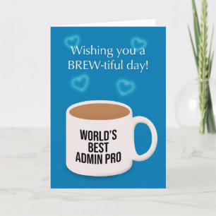 Cartão De Festividades Feliz Admin Pro Day Taça do Café Humor