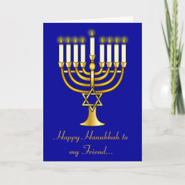 Cartão De Festividades Feliz amigo Chanucá com Menorah