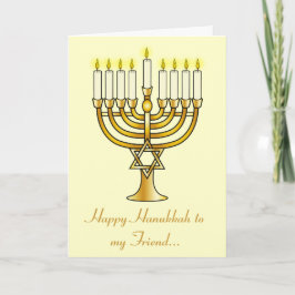 Cartão De Festividades Feliz amigo Chanucá com Menorah