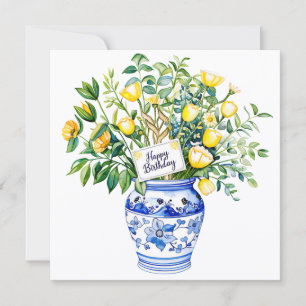 Cartão De Festividades Feliz aniversário a um amigo & buquê de flores