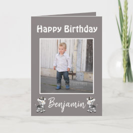 Cartão De Festividades Feliz aniversário a um filho incrível zebras foto