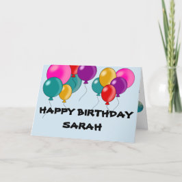 Cartão De Festividades Feliz Aniversário Balões Coloridos Desejo Pessoal