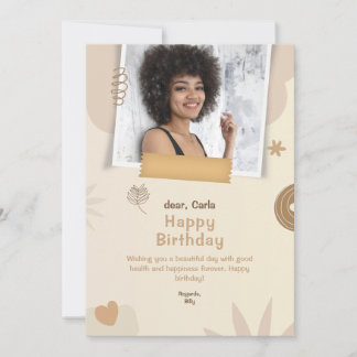 Cartão De Festividades feliz aniversário de foto personalizada elegante d