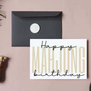 Cartão De Festividades Feliz aniversário de Mahjong