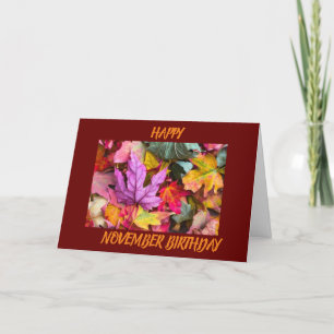 CARTÃO DE FESTIVIDADES FELIZ "ANIVERSÁRIO DE NOVEMBRO" BEAUTUFL OUTUMN AN
