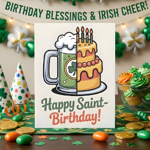 Cartão De Festividades Feliz Aniversário de São Patrício Festa Irlandesa