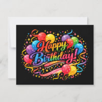 Feliz Aniversário Diversão Balões de Arco-Íris Con