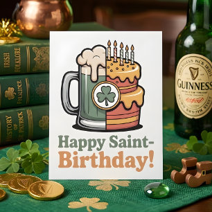 Cartão De Festividades Feliz Aniversário do Santo Arte de Festa Irlandesa