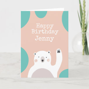 Cartão De Festividades Feliz Aniversário do Urso Polar