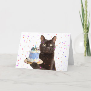 Cartão De Festividades Feliz Aniversário Gato De Aniversário Com Gato De 