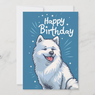 Cartão De Festividades Feliz Aniversário Gato Samoyed