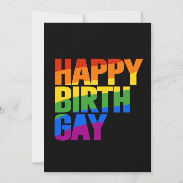 Cartão De Festividades Feliz Aniversário Gay (Frente)