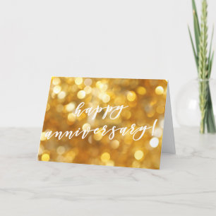 Cartão De Festividades Feliz Aniversário Glamorosa Dourada Sparkles