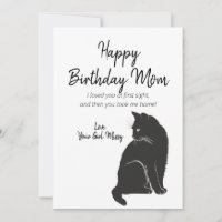 Feliz Aniversário Mãe Da Saudação De Gato