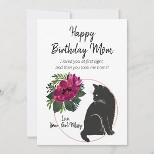 Cartão De Festividades Feliz Aniversário Mãe De Cat Marsala Floral