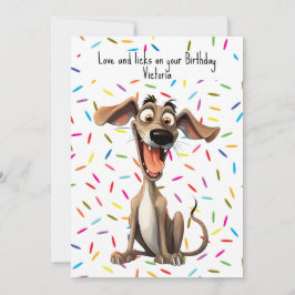 Cartão De Festividades Feliz aniversário 🐶 maluco 🤪 chicote