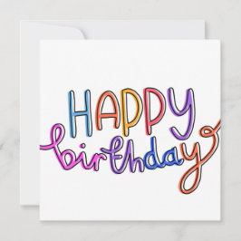 Cartão De Festividades Feliz Aniversário Manuscrito Design