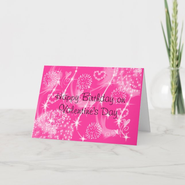 Cartão De Festividades Feliz aniversário no Dia de os namorados (Frente)