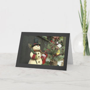 CARTÃO DE FESTIVIDADES FELIZ ANIVERSÁRIO NO NATAL / NATAL SNOWMAN