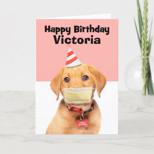 Cartão De Festividades Feliz Aniversário Nome Personalizado Puppy no Rost