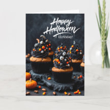 Feliz aniversário para Cupcakes no Halloween