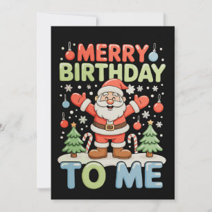 Cartão De Festividades Feliz Aniversário Para Mim Natal Papai Noel Feriad