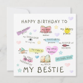 Cartão De Festividades Feliz Aniversário Para Minha Bestie